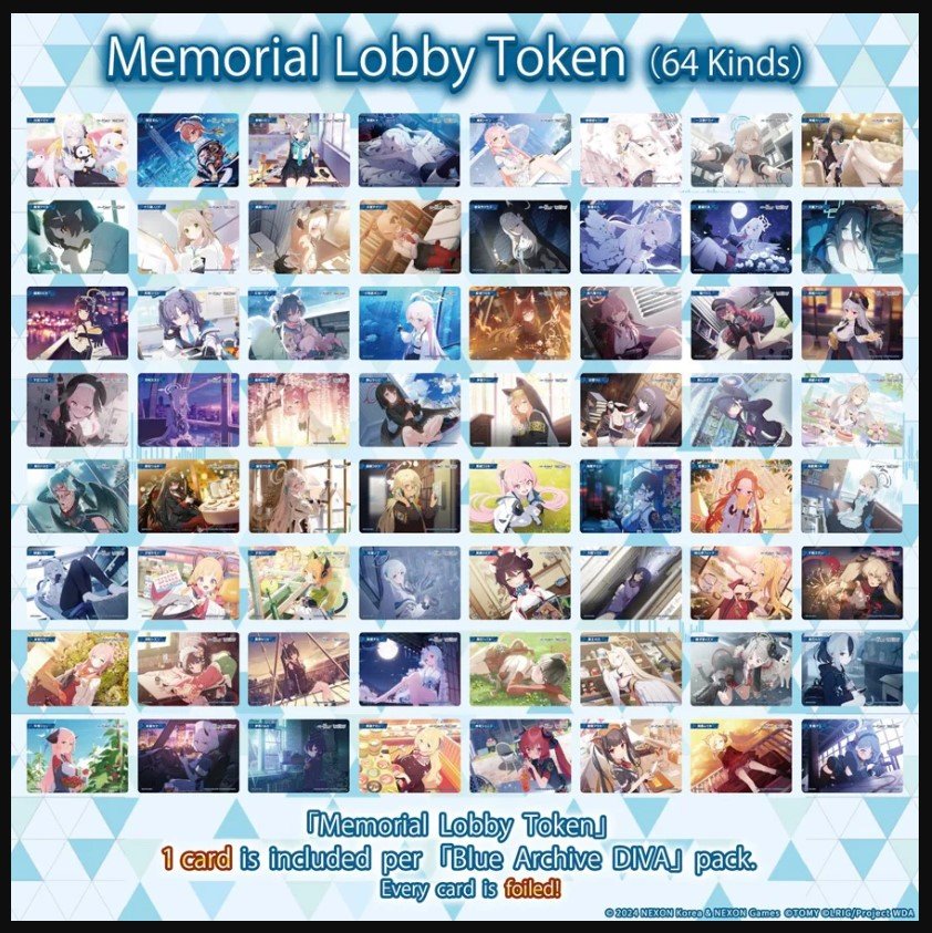 WXDi-CP02 Blue Archive DIVA Memorial Lobby Token Set (64 kinds)